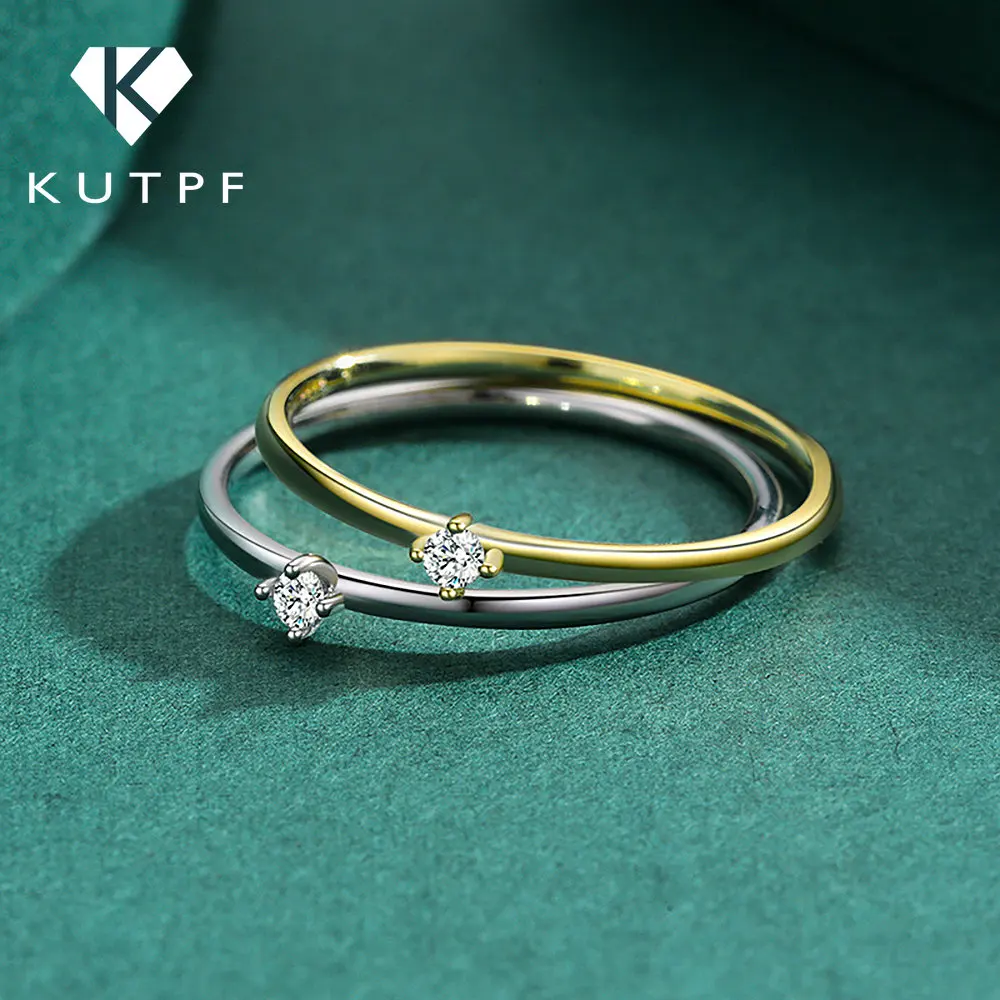 Squisito Anello Da Dito In Moissanite Per Donna Anelli Eleganti In Argento Sterling 925 Placcato Oro 18 Carati Con Diamante Rotondo Da Laboratorio Di 