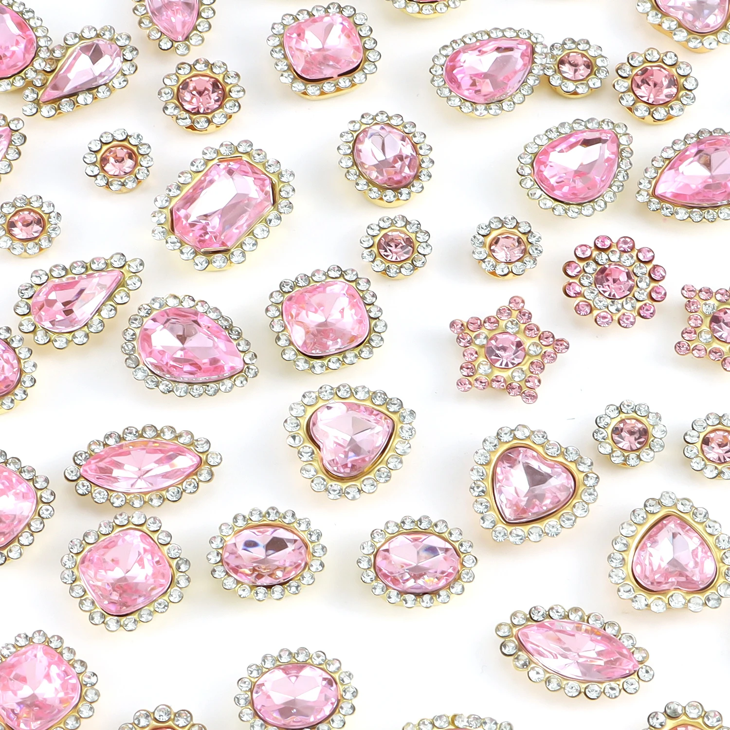 50pcs/lot Silver Claw Setting Glass Rhinestone Mixed Shape Sew On Crystal Stone Diamond for Wedding Dress Shoes Bags DIY Trim
