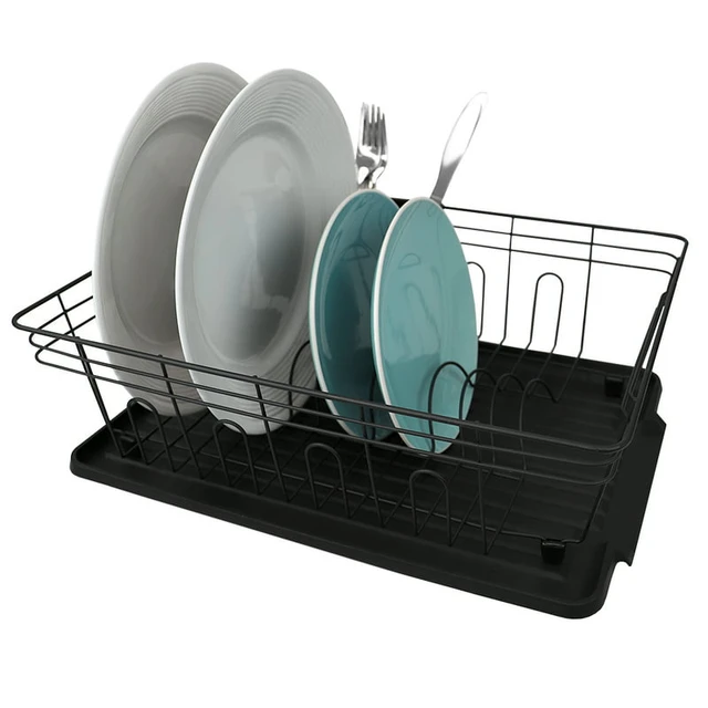 12 Wholesale Home Basics Low Profile Plastic Dish Drying Rack With