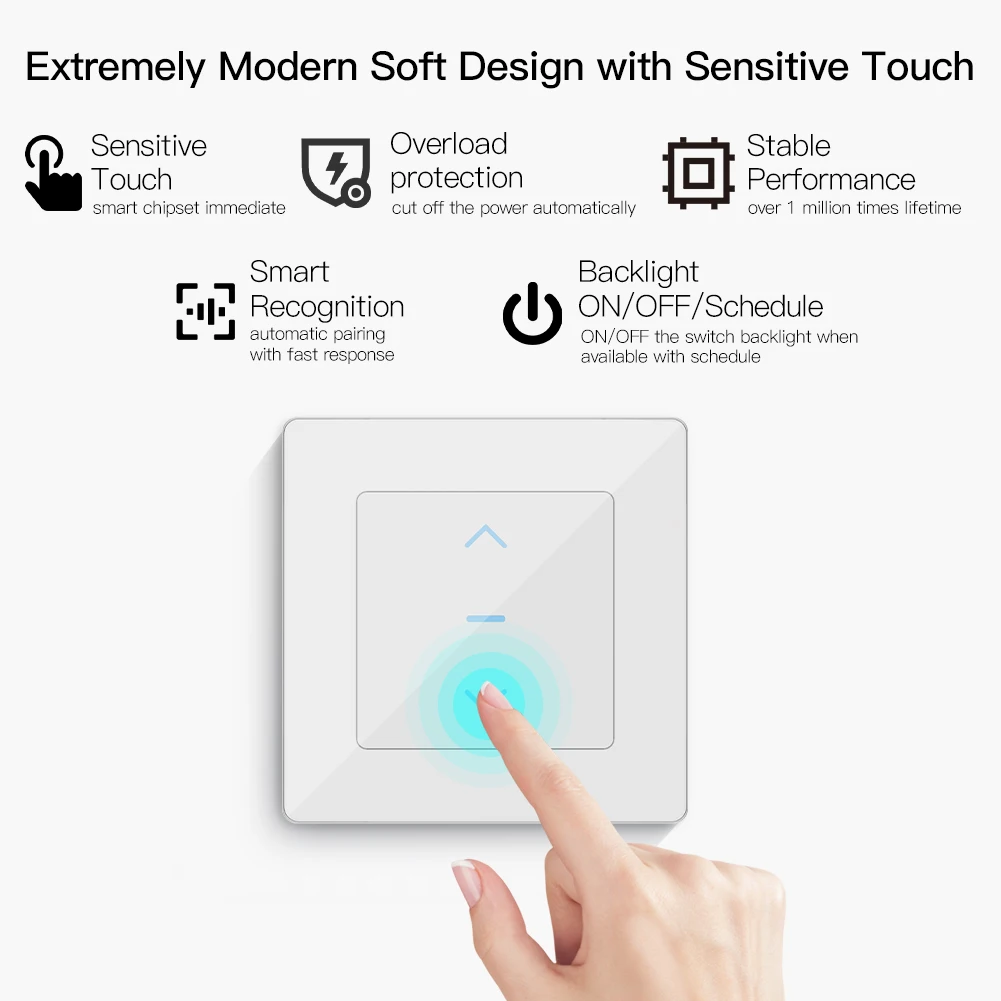 WiFi Smart Curtain Switch with Touch Design