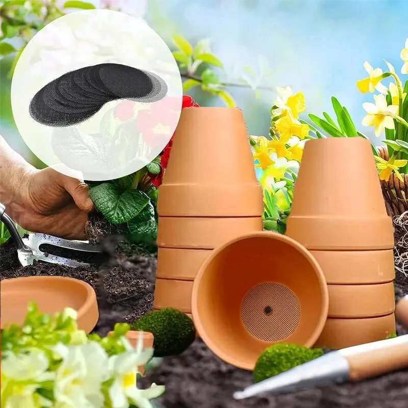 Breathable Leakproof Flower Pot Drainage Mesh Pads (50 Pack)