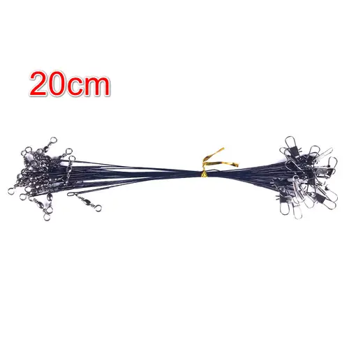 Anti Bite Steel Fishing Line Steel Wire Leader With Swivel Fishing Accessory Lead Core Leash Fishing Wire 15cm 20cm 25cm 30cm - Image 10