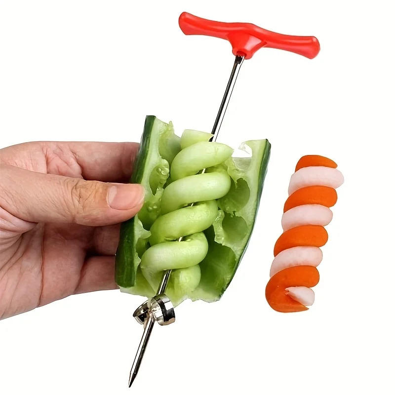 1/2PCS Stainless Steel Spiral Vegetable Cutter for Cucumbers Carrots Twists - Kitchen Food Spiralizer Tool 1/2PCS Stainless Steel Spiral Vegetable Cutter for Cucumbers Carrots Twists - Kitchen Food Spiralizer Tool