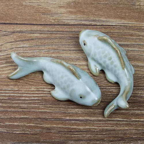 Tea Pet Ornaments The Ru Kiln Iln Carp Mini Clay Tea Pet Ceramic Tea Decoration Lovely Porcelain Living Room Figurines & Miniatures Home Decor