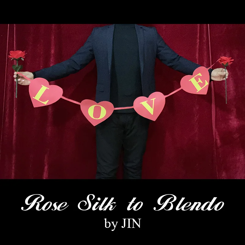 Rose Silk to Blendo by JIN Magic Tricks Visual Rose Change Magia Three Effects Magician Stage Illusions Gimmicks Mentalism Props men s fashion brand men s women s hoodie 2022 fall new men s casual hooded sweater sweater men s 3d visual effects