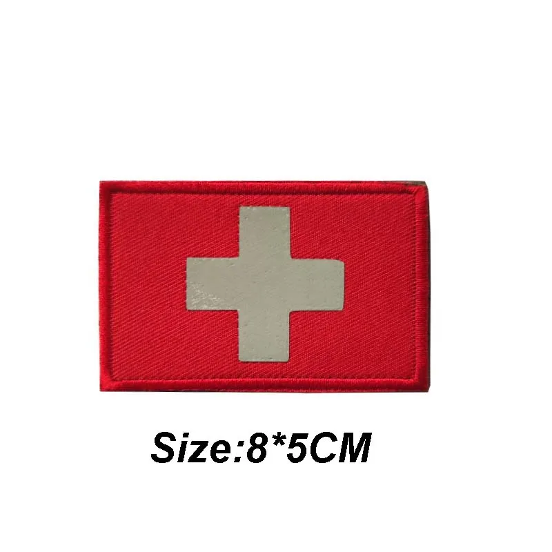  Glow in Dark Medic Cross First Aid Patches, EMS EMT MED Medical  Rescue Tactica Military Morale Combat Armband Badges with Hook and Loop  Fastener Backing, 3.54 x 1.97 Inch, 2 Pieces 