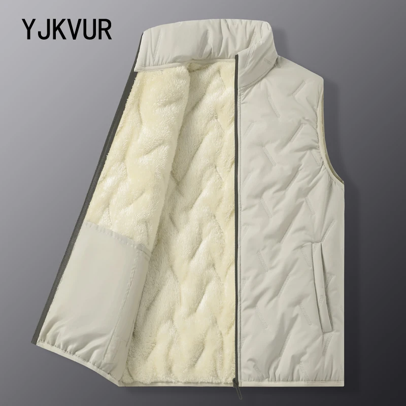 Autumn Winter 2025 Windproof Outdoor Vest Men Sleeveless Casual Coats Camping Hiking Warm Fleece Thick Waistcoat YJKVUR