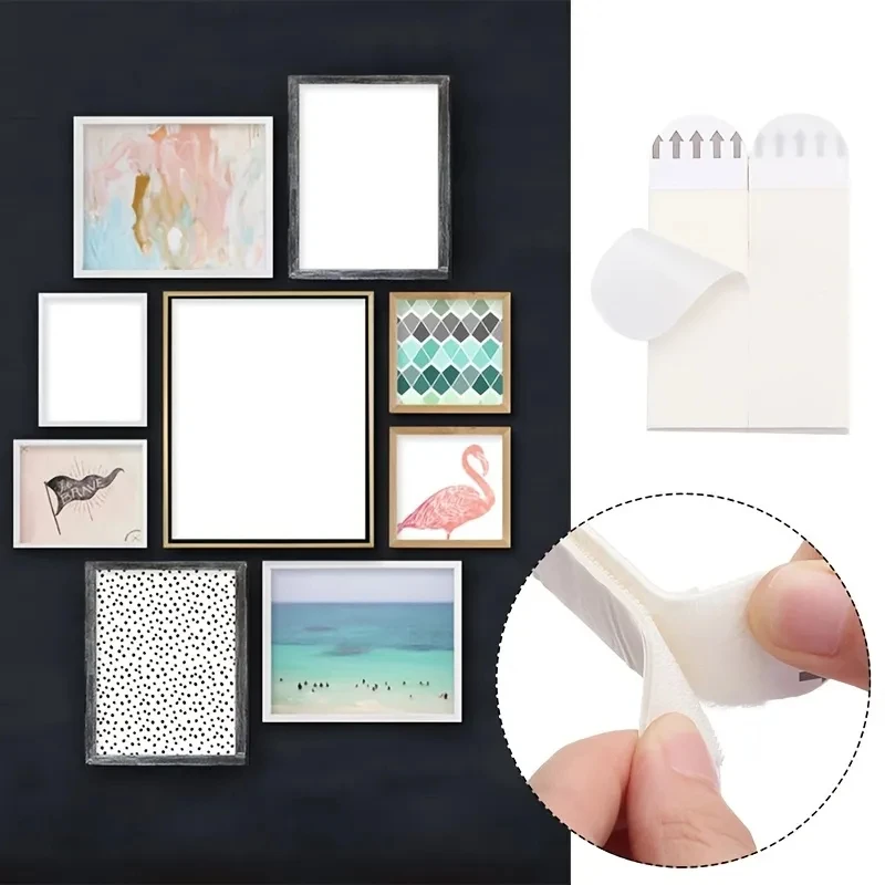 Description Picture 6 of item12/24pairs Photo Frame Fixing Pads Removable Adhesive Strips No Damage To Wall For Picture Hanging Festival Decoration Tape