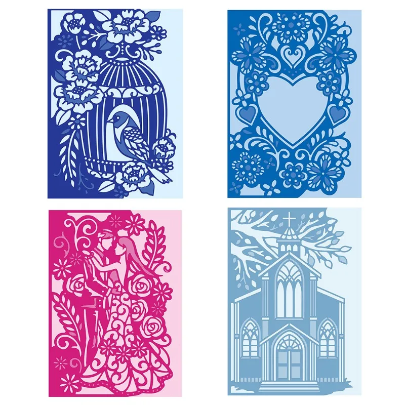 

Four Lace Frames New Design Craft Metal Cutting Die Cut Dies Decoration Scrapbook Album Paper Card Craft Embossing Die Cuts