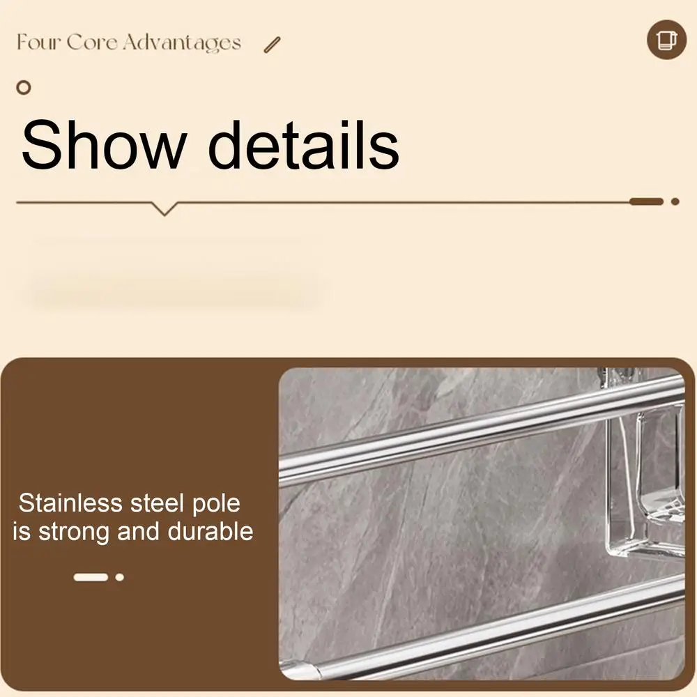 Description Picture 5 of itemSuction Cup Towel Rack Stainless Steel Bath Towel Holder Shower Door Adhesive Towel Bar Rack Stainless Steel Bath Towel Holder