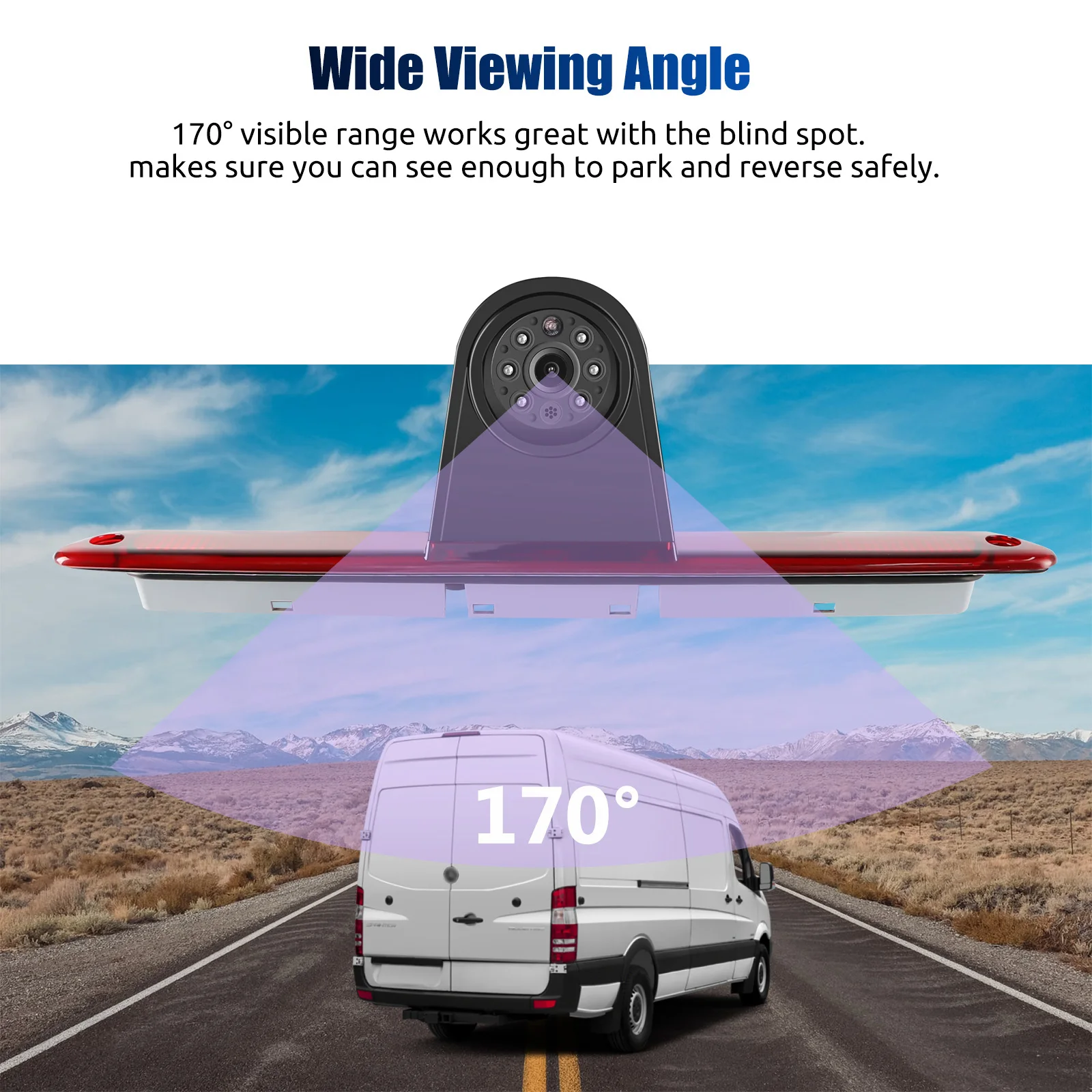 ESSGOO 7" TFT LCD Monitor + Rückfahrkamera 3. Bremslicht für Mercedes-Benz Sprinter W906 Volkswagen Crafter Caravelle T5/T6 – Detail 7