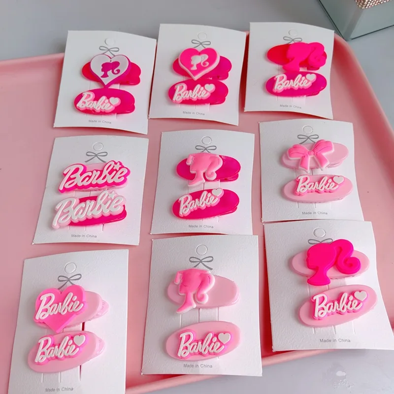 

Заколка для волос Kawaii в виде мультяшного аниме Барби с розовыми буквами Милая боковая Заколка Для Девочек розовая челка заколка для волос аксессуары для волос