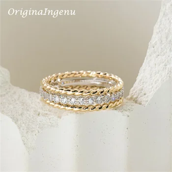 Set di 3 anelli impilabili riempiti d'oro fatti a mano con zirconi e gioielli resistenti all'appannamento gioielli delicati anello minimalista Boho per le donne