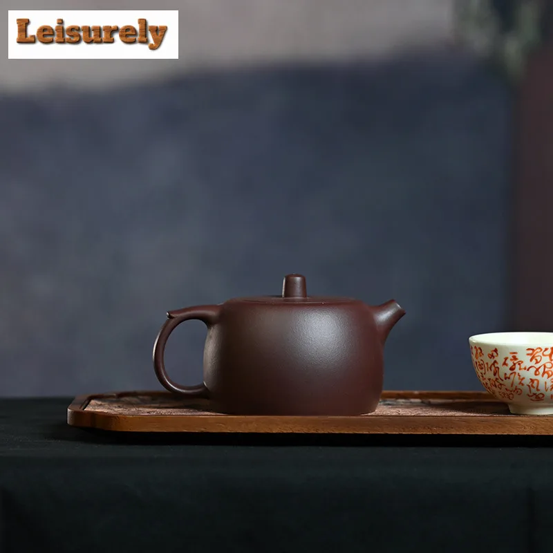 230ml Creative Yixing Purple Clay Teapots Handmade Well Fence Pot Raw Ore Purple Mud Tea Maker Kettle With Filter Zisha Tea Set
