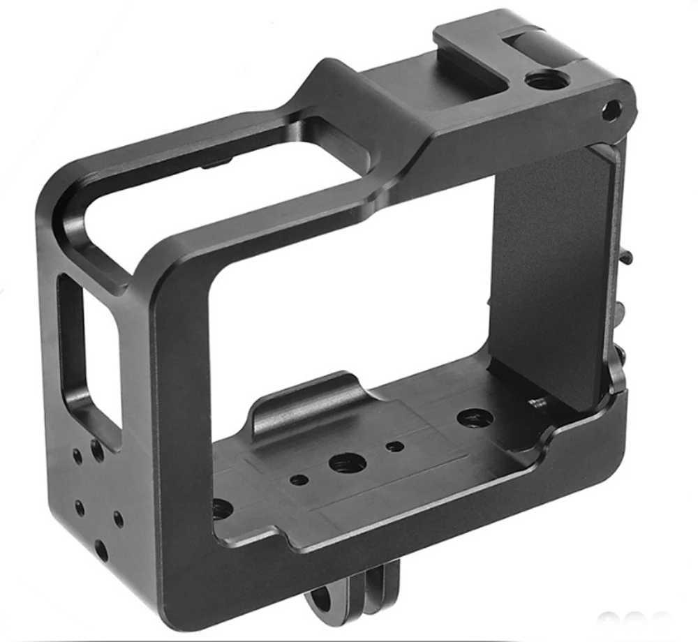 

New design Camera Cage CNC with Extend Cold Shoe 1/4 Screw Hole Compatible for Insta360 One R Microphone LED Light