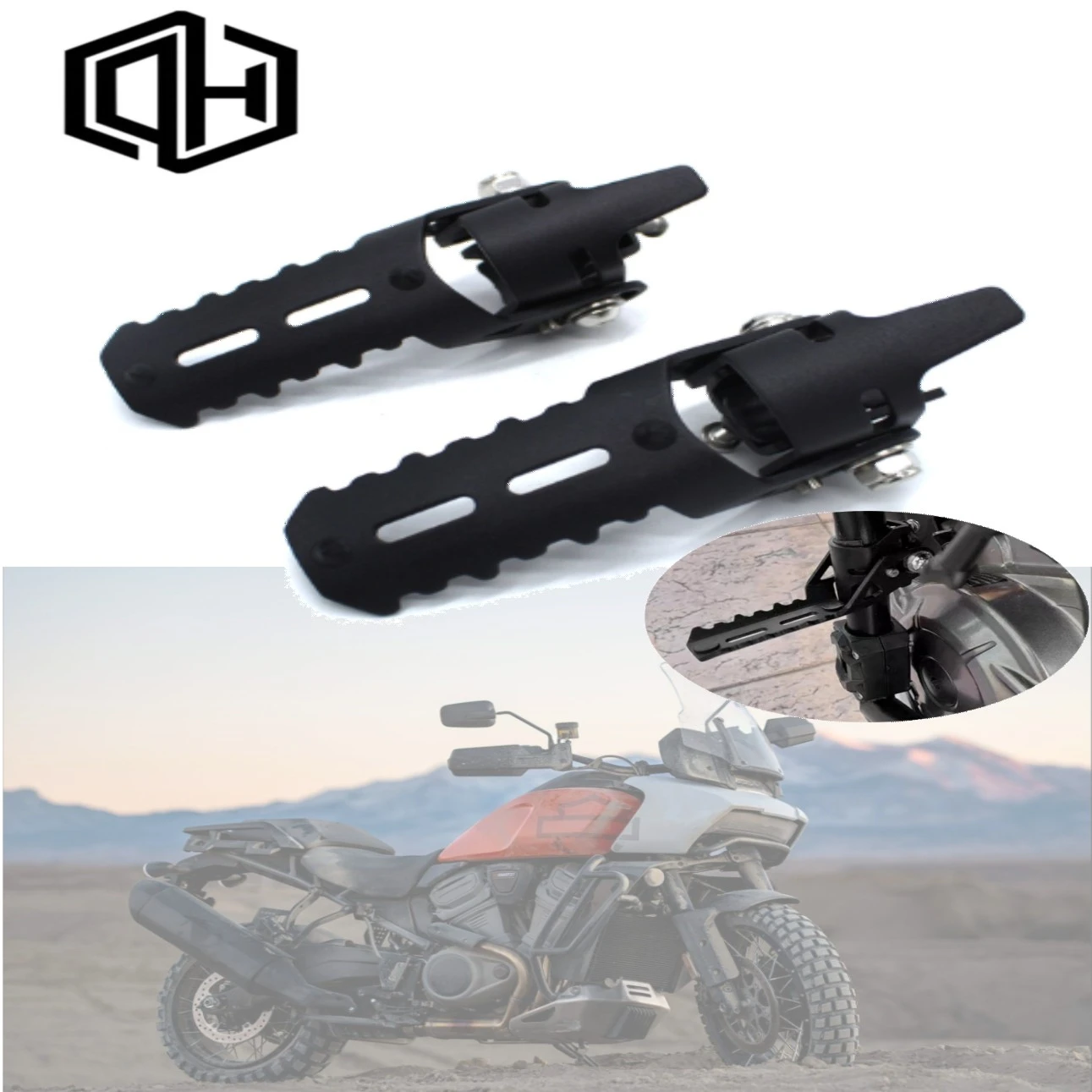 Motorcycle Highway Front Foot Pegs Folding Footrests Clamps 25mm For