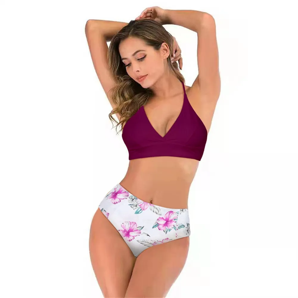 

Women's Swimwear Two Piece Printed Two Piece Sexy Swimsuit Swimwear Beachwear Set Bikini Sports swiming Female Bathing Suit