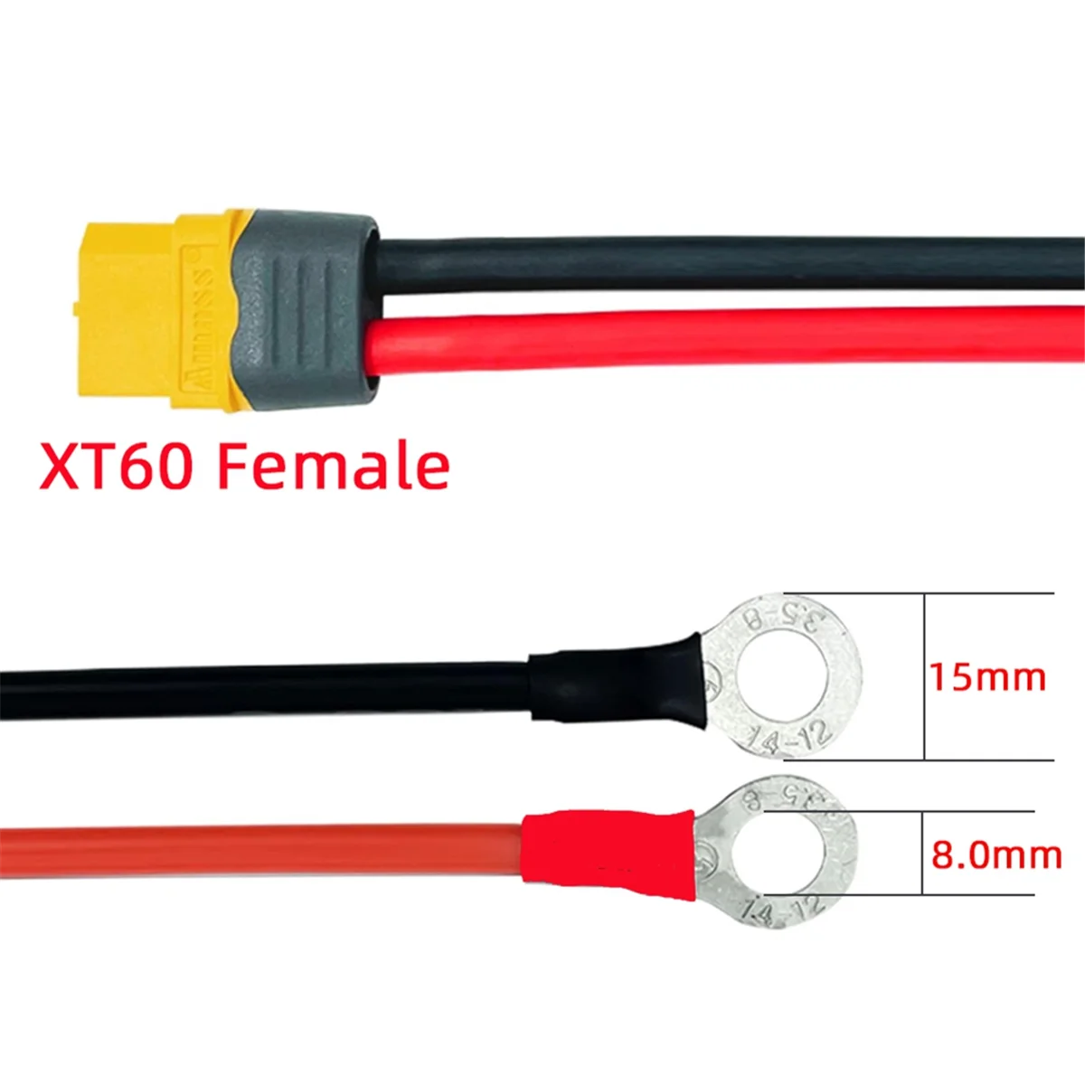 Battery Accessories XT60 to O Ring Terminal Cable XT60H Female to O Ring Eyelet Terminal Plug For RC Lipo Battery