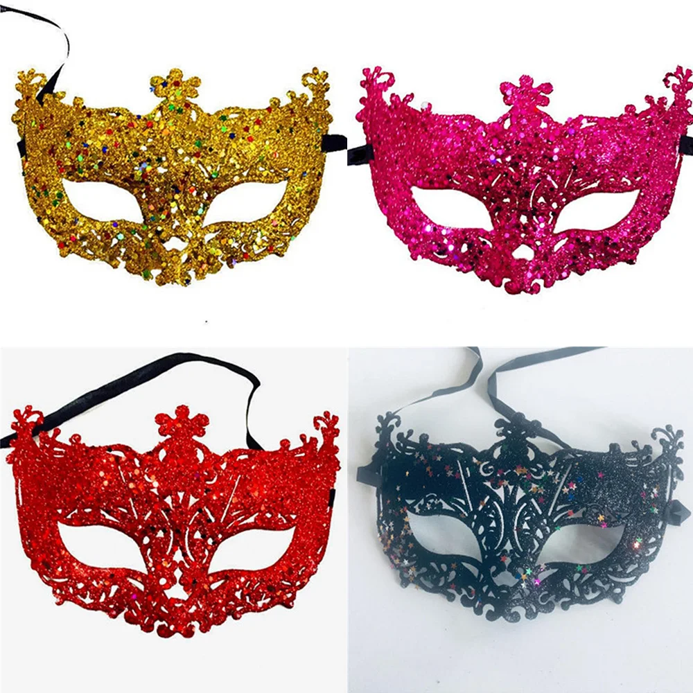 GlitterHollowOutHalfFaceMaskSexyLadiesMasqueradeBallMask