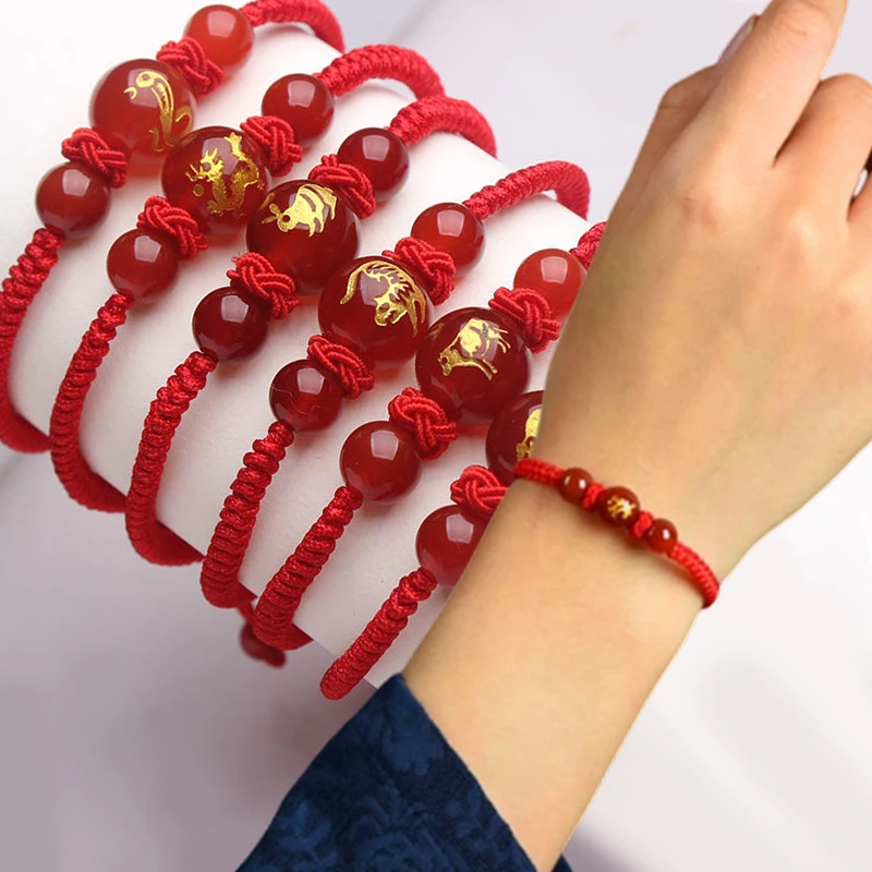 2024 Dragon Year Zodiac Dragon Bracciale Stile Cinese Lucky Red Rope Bracciale 2024 Near Year Gift Accessori Per Gioielli Unisex