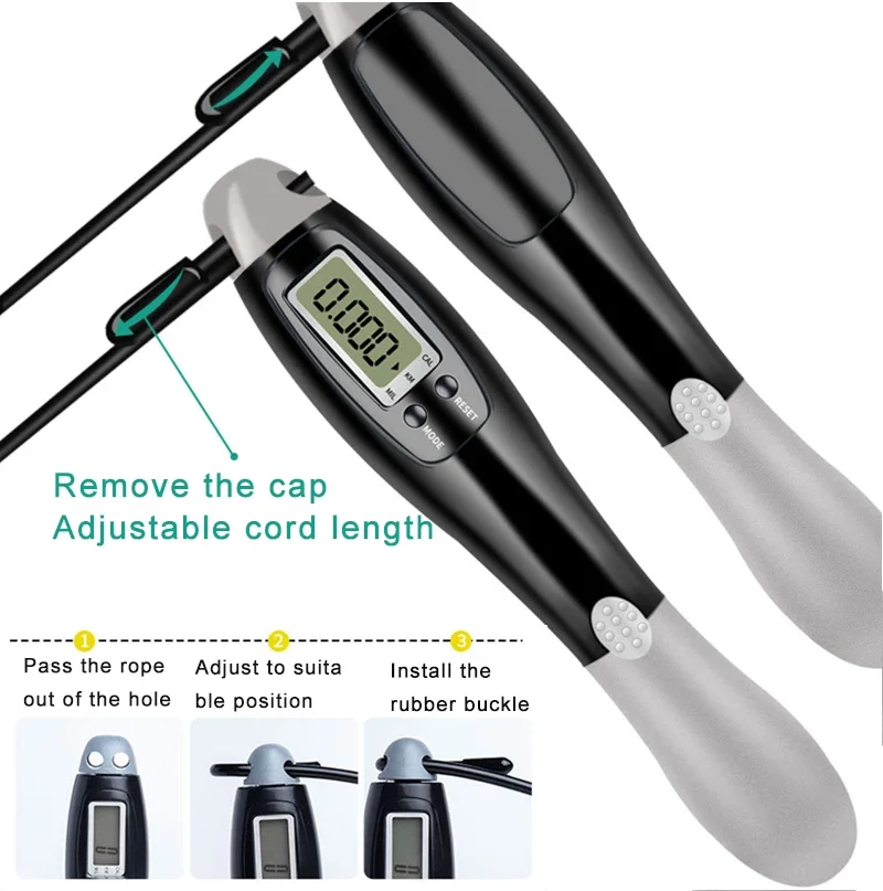 Digital Wireless Calorie Counter Skip Rope Sport Weights Exercise Fitness Body Building Cordless Digital Jump Ropes Set 4