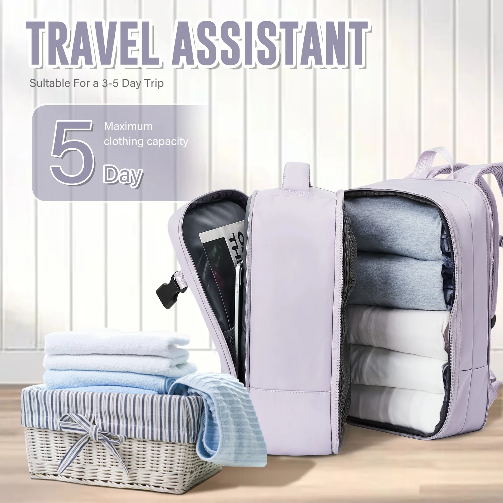 Large Travel Backpack Vacuum Compression Backpack for Women Travel Carry on Business Day, Ryanair Backpack 40x20x25 Travel Bag