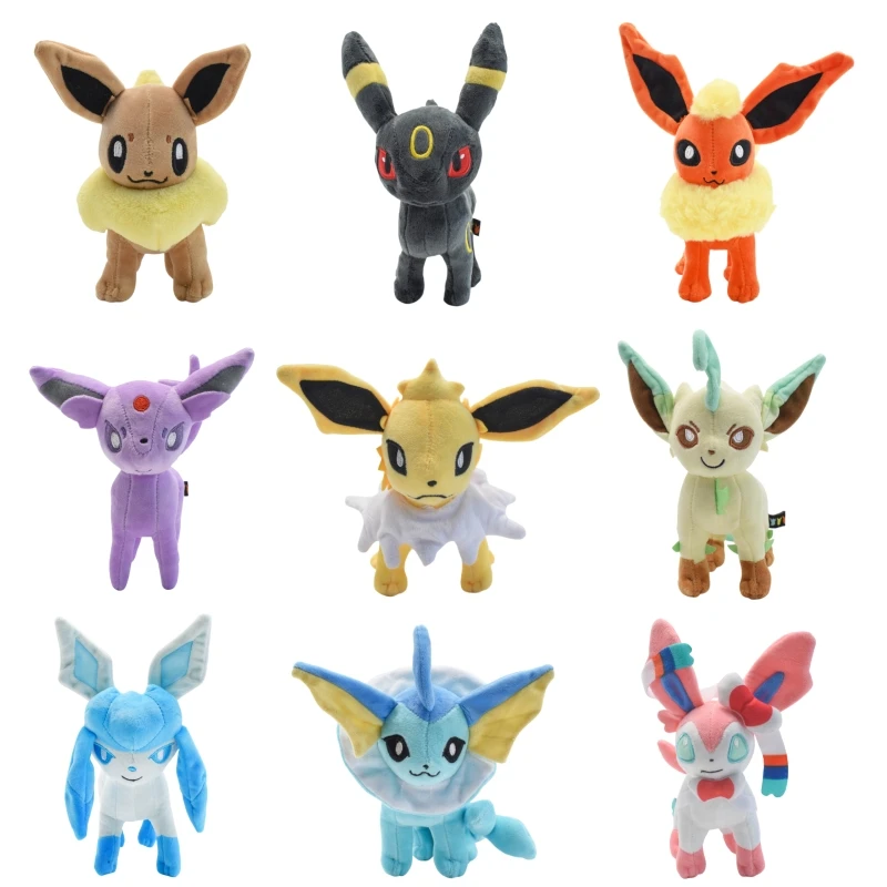 

20 см стоящая осанка Eevee Fire Water Thunder Ice Sun Eevee семейная кукла с биркой Детские Рождественские подарки подарок на день рождения