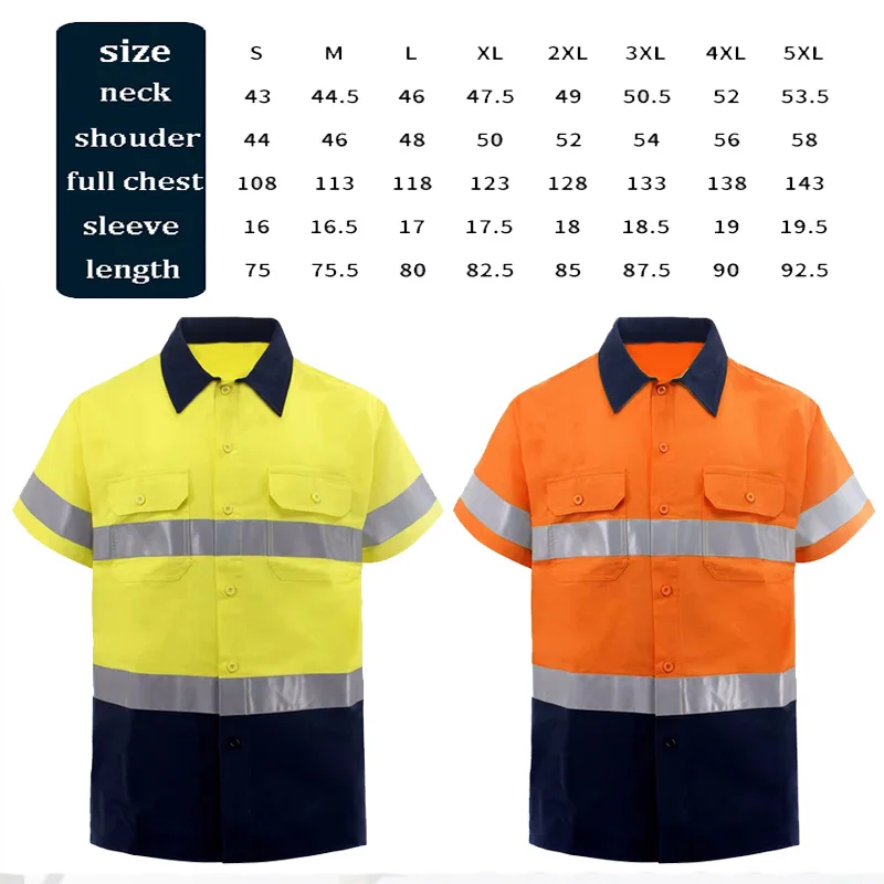 Premium High Visibility Safety Shirt Short Sleeve Construction Work Shirt  Men Summer Workwear Workshop Hi Vis Safety Shirts - AliExpress