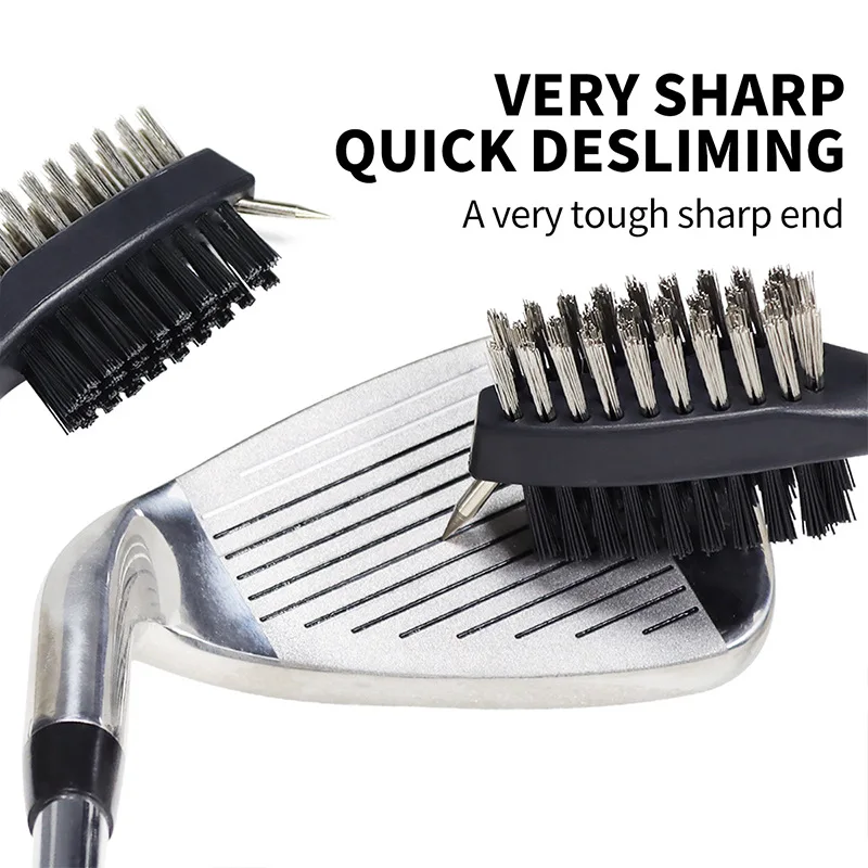 ABS Golf Club Heads Double Sided Brush Cleaning Brush Portable Golf Cleaning Products