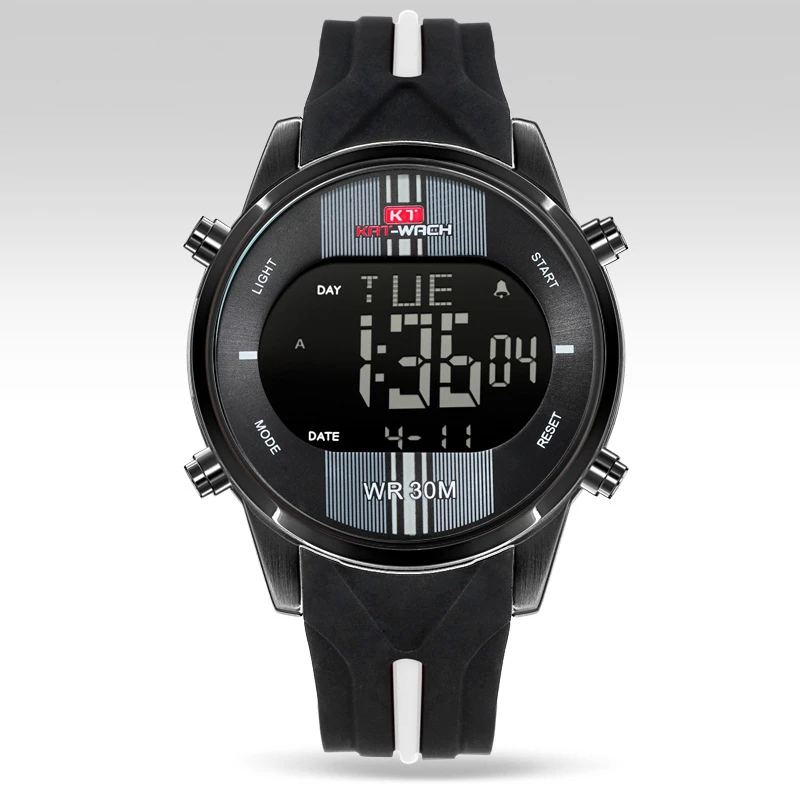 2021 New Men's Men Outdoor Sports Electronic Chronograph Watch Big Dial Digital 30M waterproof Digital LED Wrist Watches 716