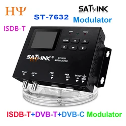 SATLINK ST-7632 DVB-T ISDB-T DVB-C Modulator Brazil 1 Route MPEG2 MPEG4 ST7632 Modulator Receiver Signal Source