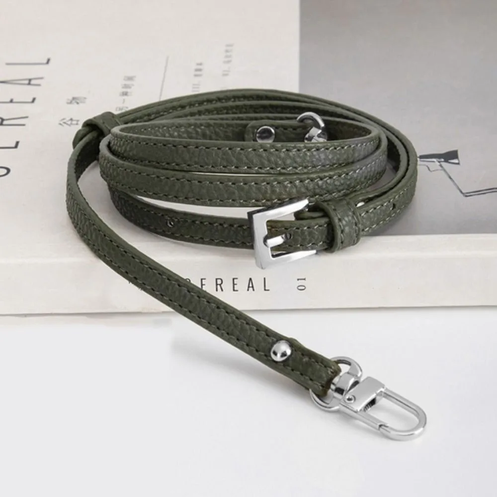 Enhanced Genuine Leather Shoulder Strap with Punch-Free Buckle - Premium Handbag and Crossbody Bag Accessory