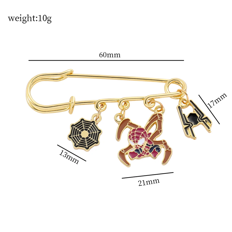 SPILLA CANE YORKIE Smalto Nero/bianco In Metallo Color Oro - 35 Mm Su - Foto 3