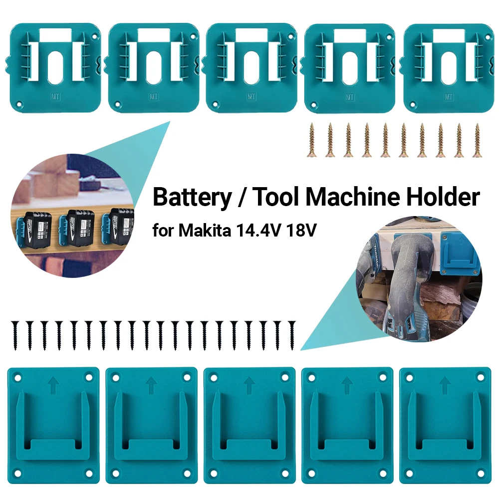 마키타 14.4V 18V 리튬이온 배터리 공구용 5팩 배터리 보관 랙, 머신 홀더 ..