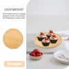 Round Wooden Tray Plate Large Charcuterie Board Serving Platter Cookie Pizza Rattan Chargers for Dinner Plates 5