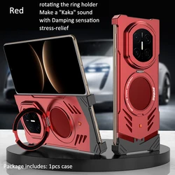 Magnetic 360° Rotating Ring Holder Aluminum Alloy Case for Huawei Mate X7 (Red)