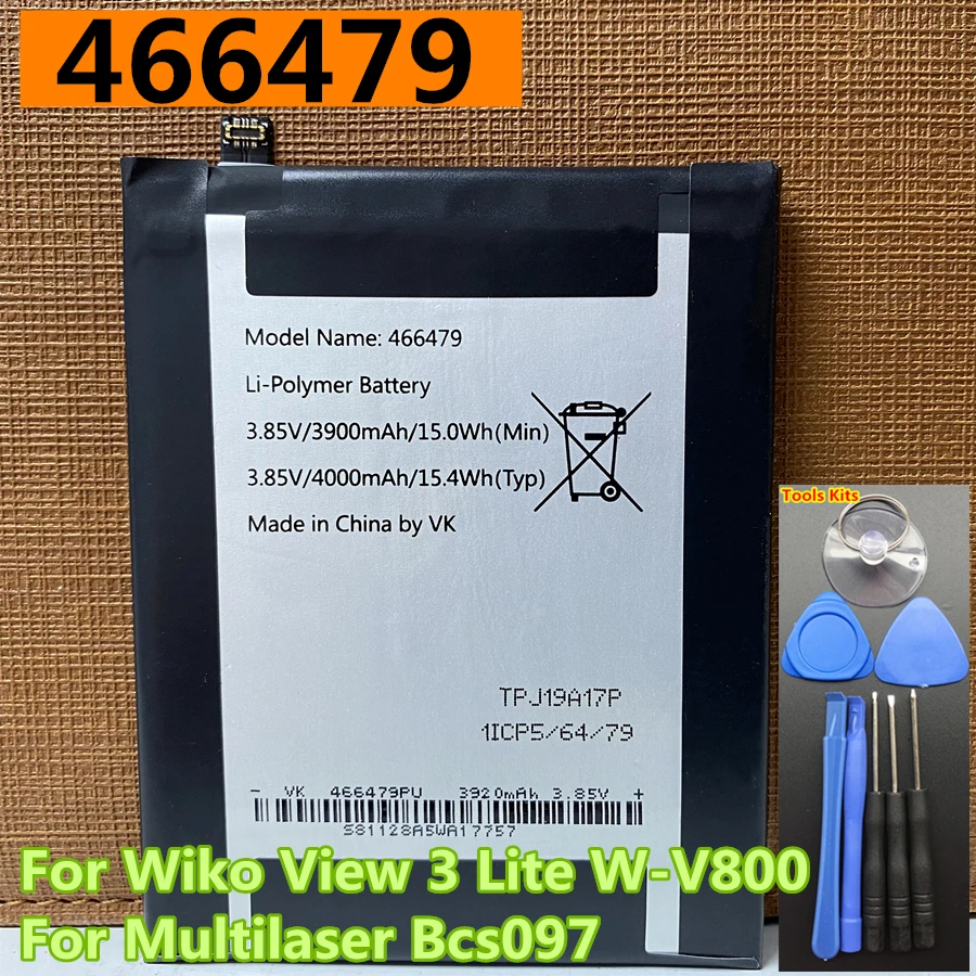 Batteria Originale Di Alta Qualità 466479 4000Mah Per Wiko View 3 Lite W-V800 Per Batteria Multilaser Bcs097 Per Cellulare