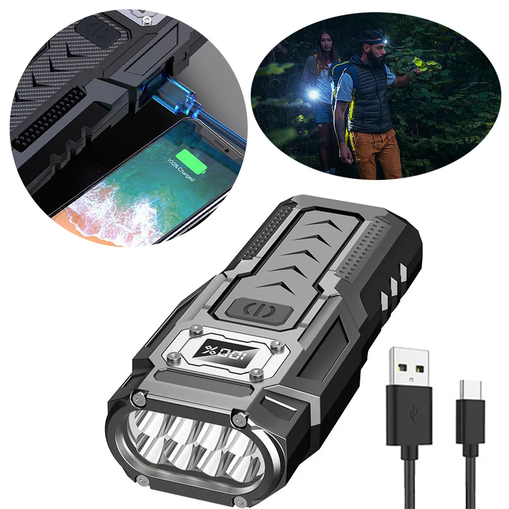 Description Picture 4 of itemCOB LED Flashlight 500 Lumens Flash Light USB Rechargeable Handheld Flashlight with Power Display for Camping Outdoors Emergency