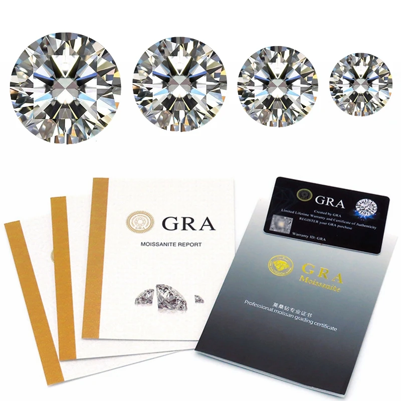 

Certified Quality High Quality Moissanite Round Brilliant Cut VVS Loose Gemstone Passed Test for Jewelry Making Material