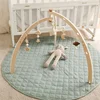 Baby Wooden Gym Frame Splint Triangle Newborn Activity Gym Frame Star Cloud Hanging Pendant Rattle Toys For Baby Montessori Toys 5