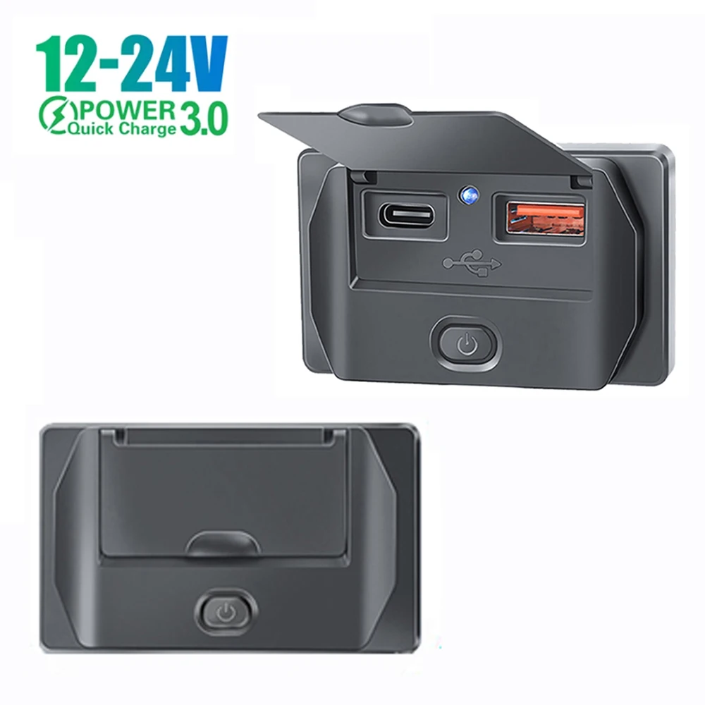 

Автомобильное зарядное устройство с двумя USB-портами, 12/24 В