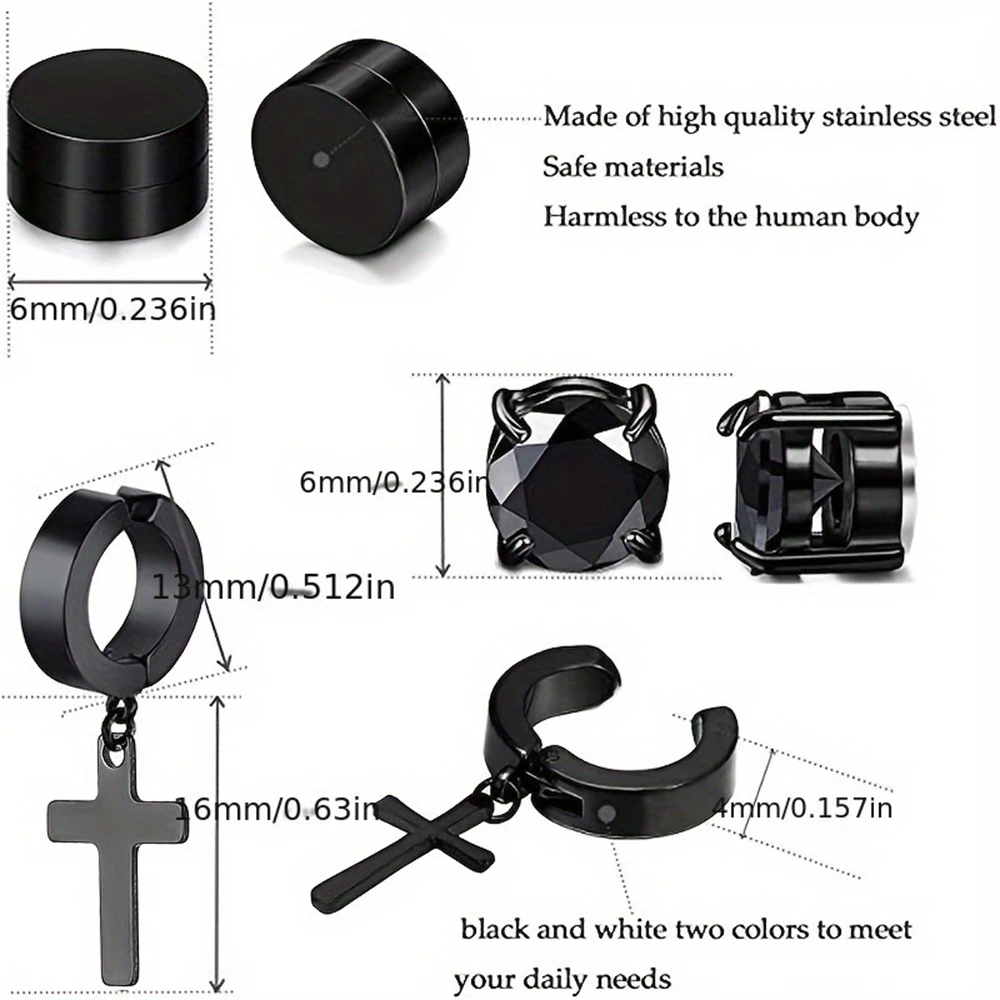ear clip earrings clip earrings ear clip magnetic earrings ear accessories 2Pcs magnetic ear clip set for men and women