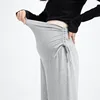 Maternity Pants for Spring and Summer: Wide-Leg Trousers with Drawstring, Suitable for Wearing Outside  maternity clothes 1