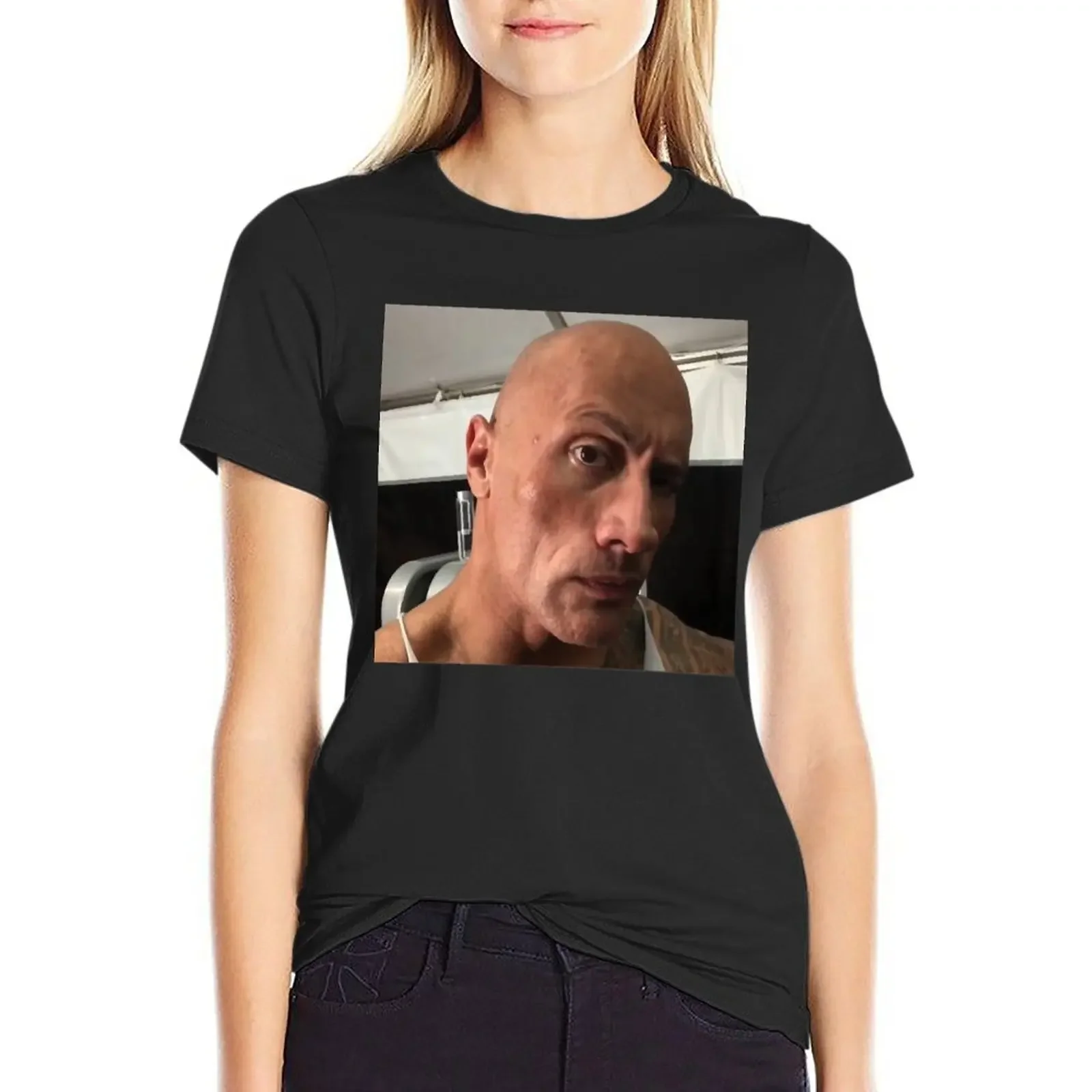 

Dwayne The Rock Johnson eyebrow raise meme T-Shirt T-Shirt lady clothes fashion woman blouse 2023