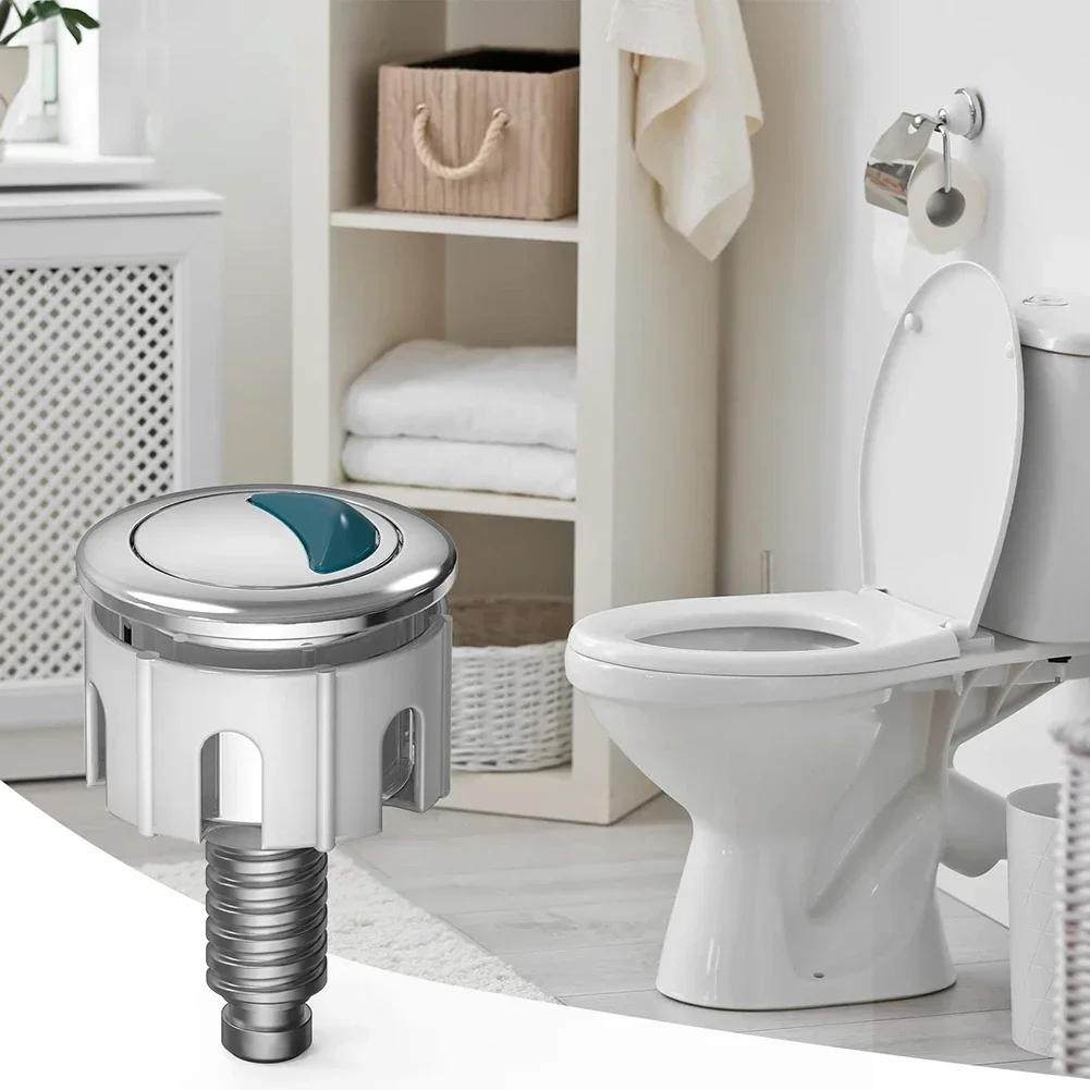 Flush Toilet Button 1pc Toilet Flush Switch For Cistern Tank Flushing Water Saving Button Push Button Switch Toilet Flush Button Toilet Water Tank Valve Toilet Tank Flush Lever Flushing Plate Set