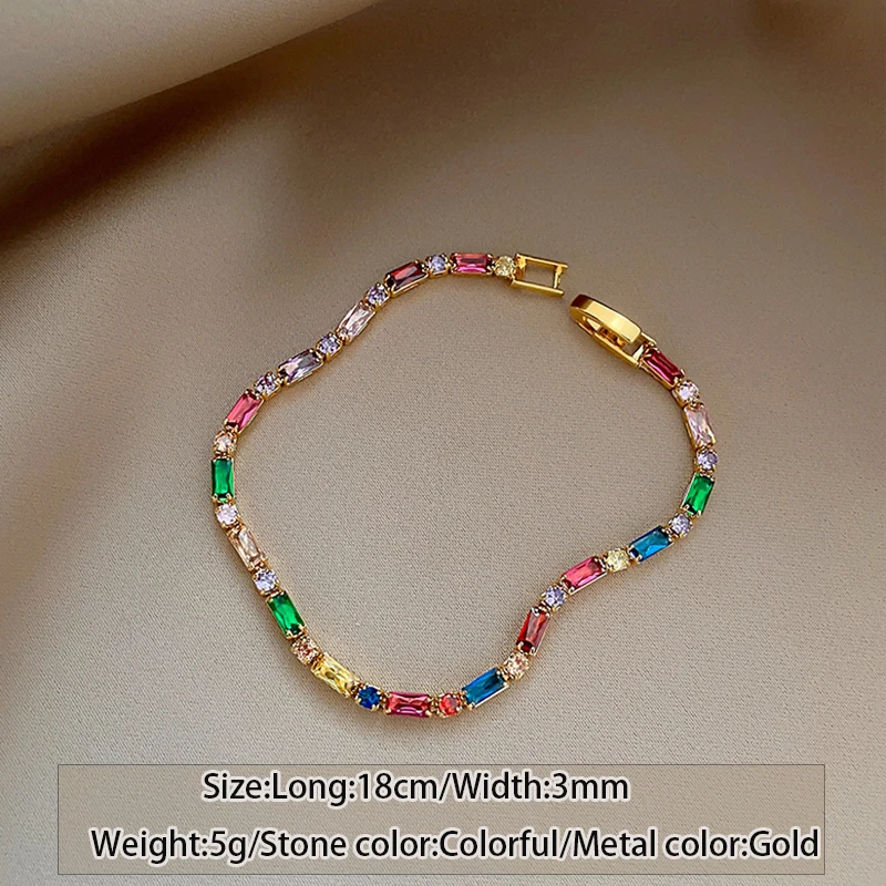 2024 تصميم فاخر ملون الزركون سلسلة قلادة سوار مجمو...