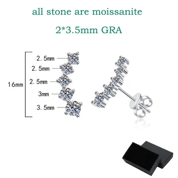 Smyoue 1.16cttw Gradient Gem Full Moissanite Stud Earrings for Women Sparkling Party Jewelry Earrings 925 Sterling Silver GRA 5