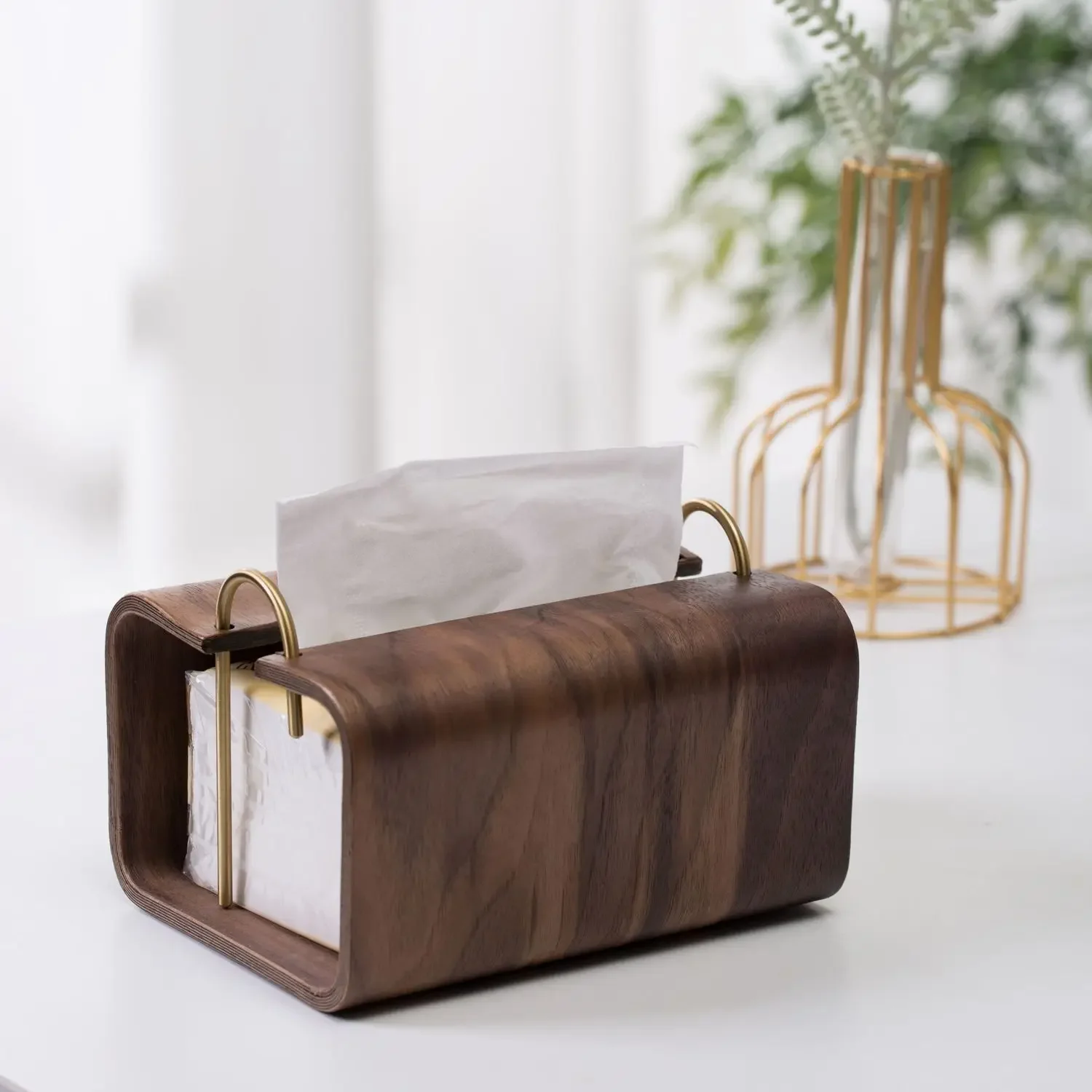 Nordic Wooden Tissue Box Retro Tissue Holder Living Room Napkin Holder Household Desktop Paper Towel Holder Home Decoration 5