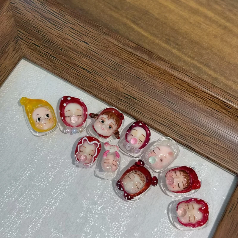 귀여운 얼굴 인형 머리 3D 모델 네일 아트 액세서리 DIY 우아한 투명 네일 몰드 (뷰티 및 패션 애호가용)