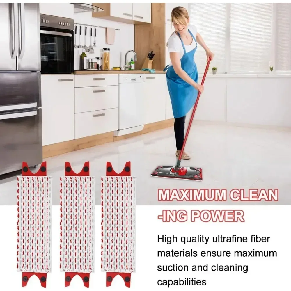 Microfiber Floor Mop Pads Reusable Flat Spin Mop Cloth Replacement UltraMax Quick Drying Machine Washable